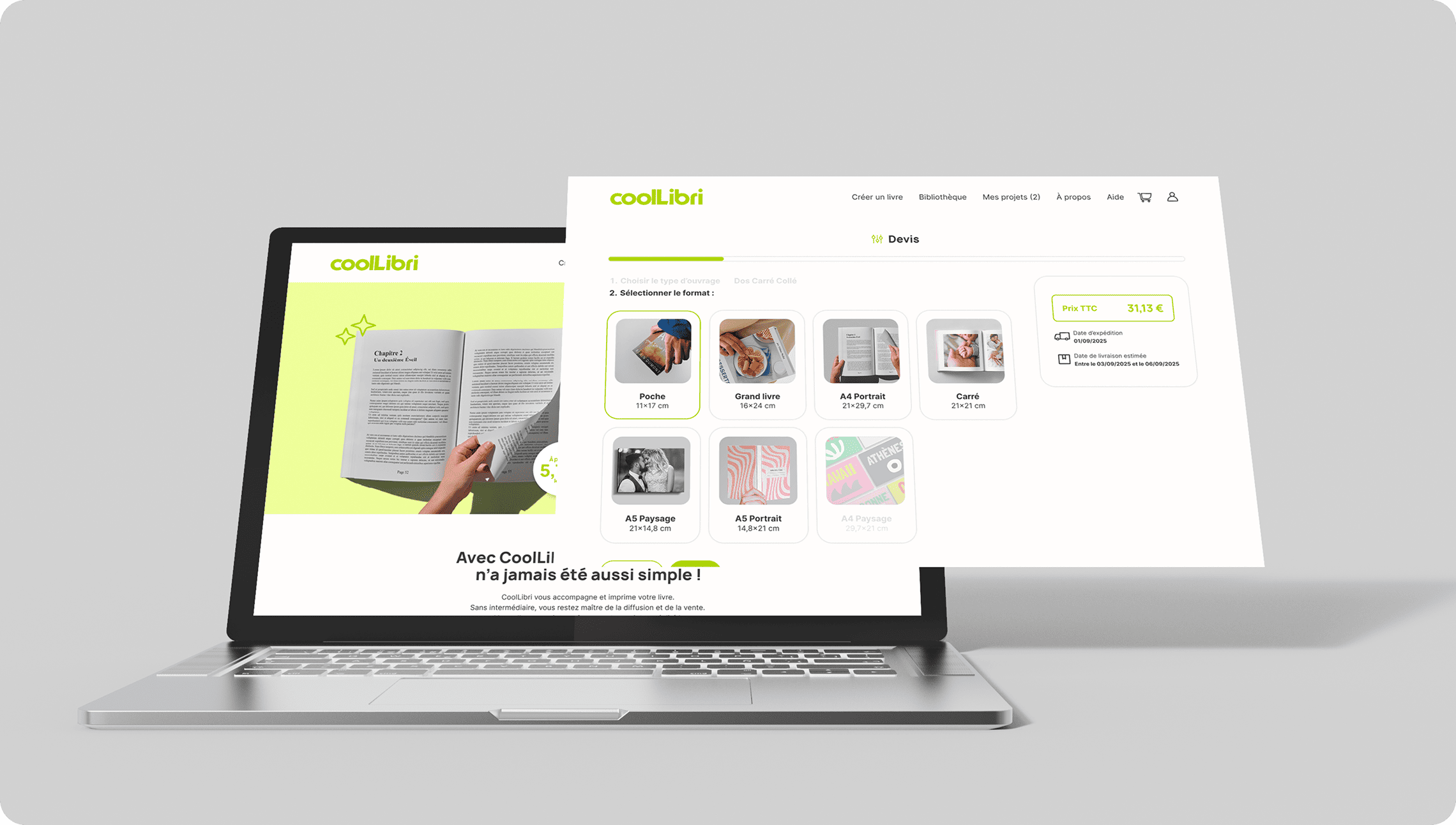 Mockup refonte complète du site CoolLibri