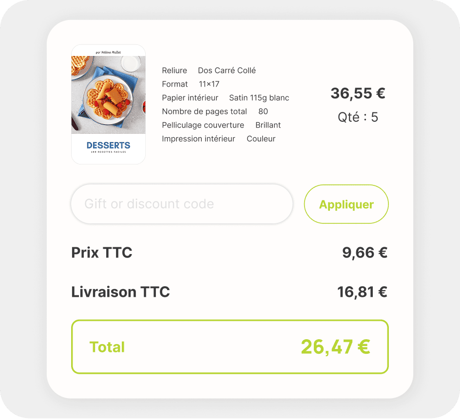 interface webdesign panier coollibri
